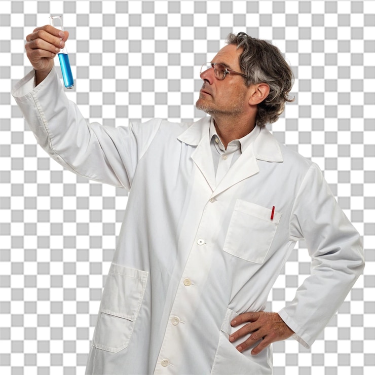 PSD scientist concept isolated on transparent backgroun
