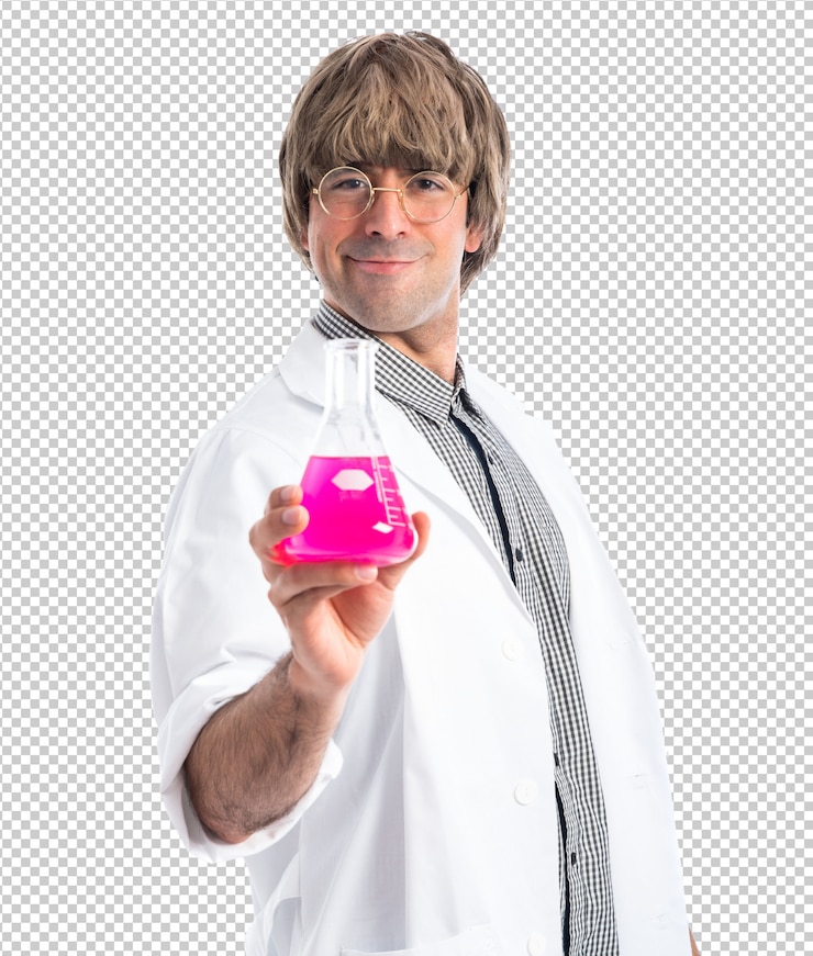 PSD scientist holding a test-tube