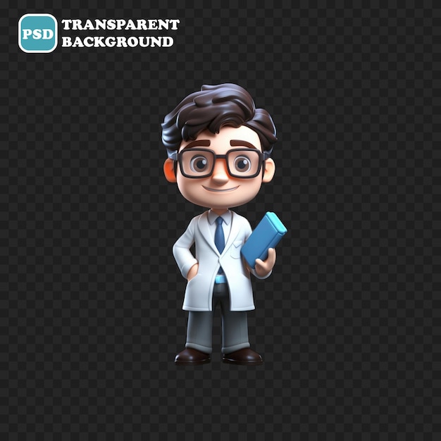 Scientist icon isolated 3d render illustration