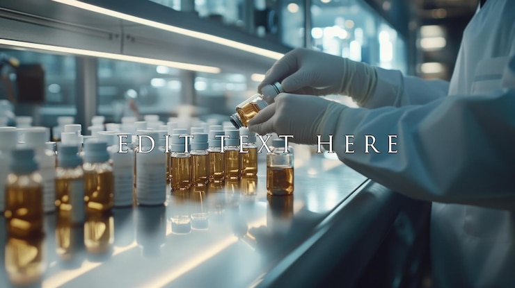 PSD scientist in lab coats carefully handles amber vials containing liquid samples on a stainless steel surface