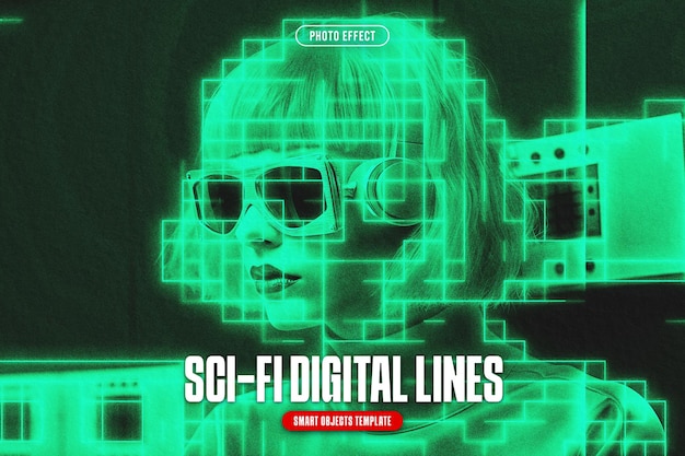 scifi digital lines photo effect