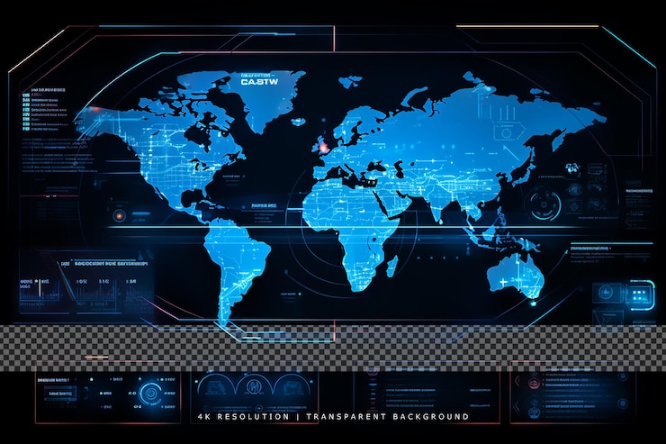 PSD scifi hud interface hologram on transparent background