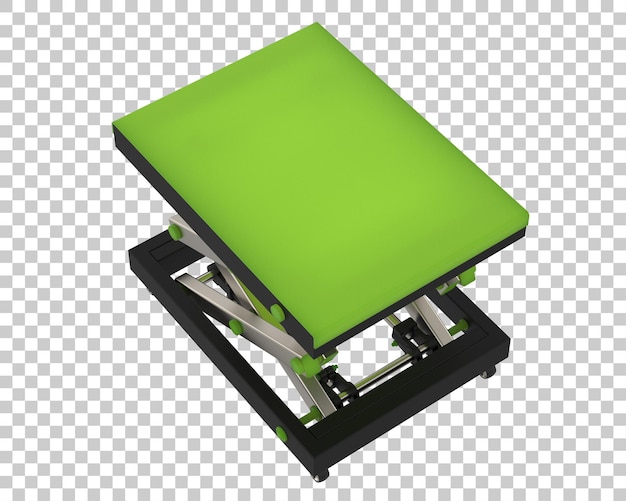 PSD scissor lift platform isolated on transparent background 3d rendering illustration