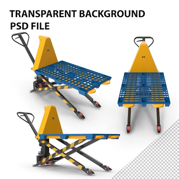 PSD scissor pallet truck with plastic tray png