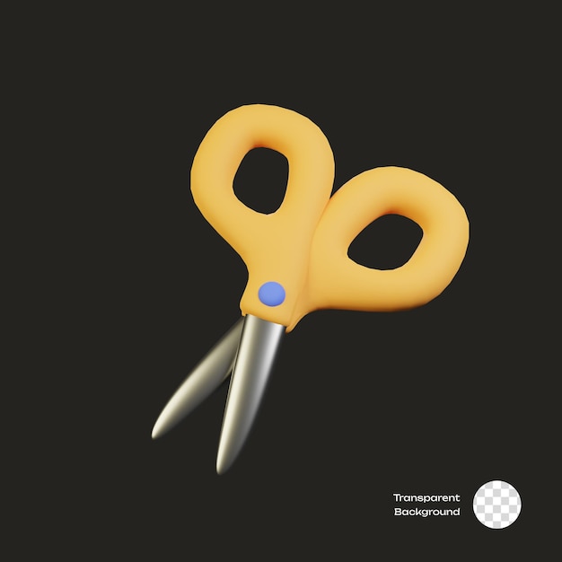 PSD scissor stationary 3d icon