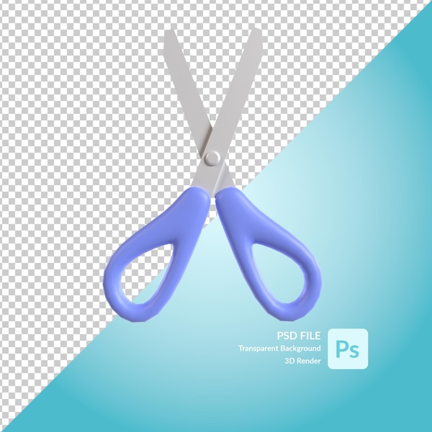 scissors 3d illustration rendering
