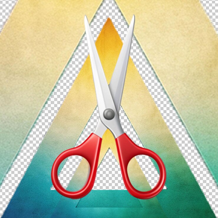PSD scissors isolated on transparent background