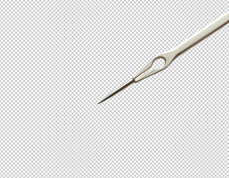 PSD a scissors with a white handle sits on a white background