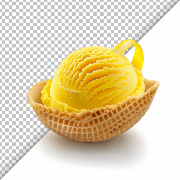 PSD scoop of ice cream isolated on transparent background