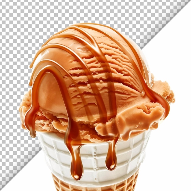 PSD scoop of ice cream isolated on transparent background