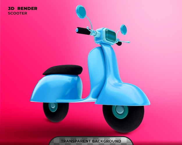 PSD scooter 3d render isolato