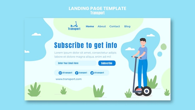 Scooter transport landing page template