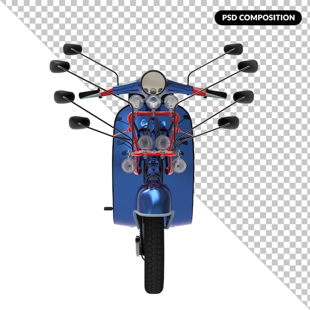 Scooter vintage isolated 3d rendering