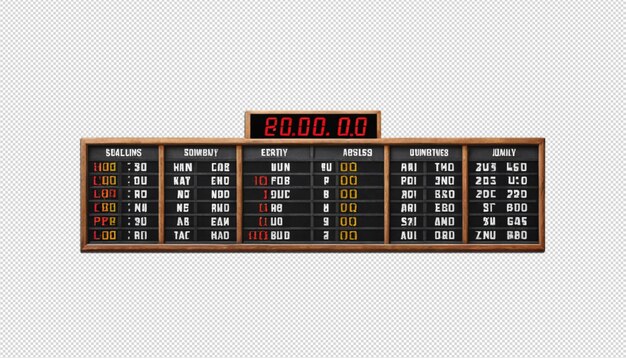 scoreboard tracking progress during games