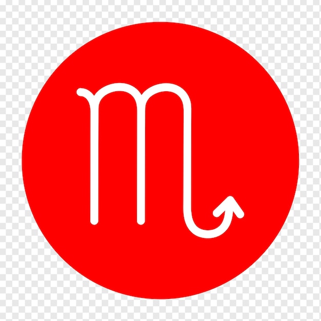 scorpio zodiac sign with red circle element psd file transparenf background