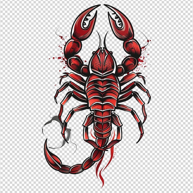 PSD scorpion tattoo on transparent background