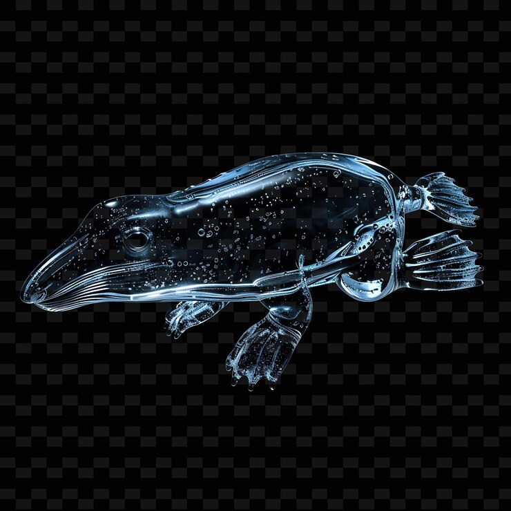 PSD a scorpion that is blue in color with black background