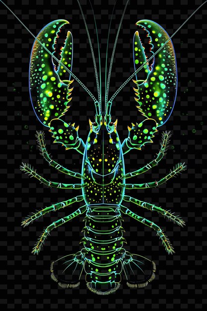 PSD a scorpion with the green and blue colors of the rainbow