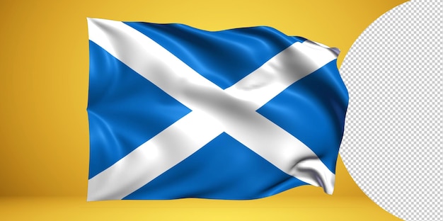 PSD scotland waving flag png on transparent background