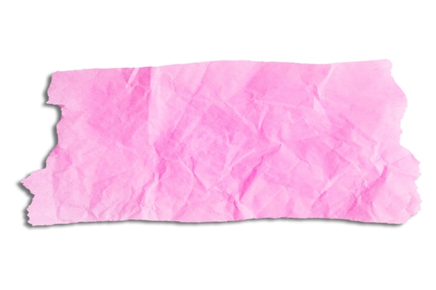 PSD scrap of crumpled pink paper on empty background