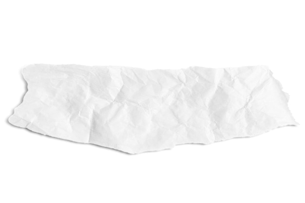 PSD scrap of crumpled white paper on empty background