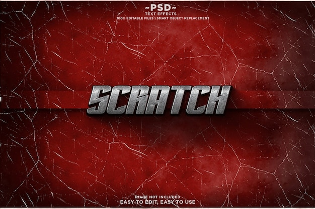 PSD scratch cracked cool efekt tekstowy szablon premium psd