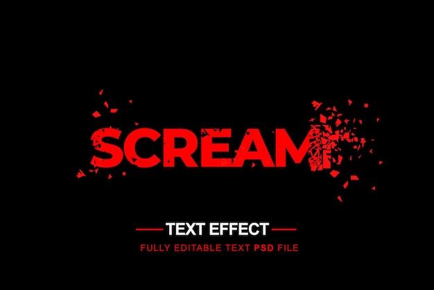 Scream horror red text effect