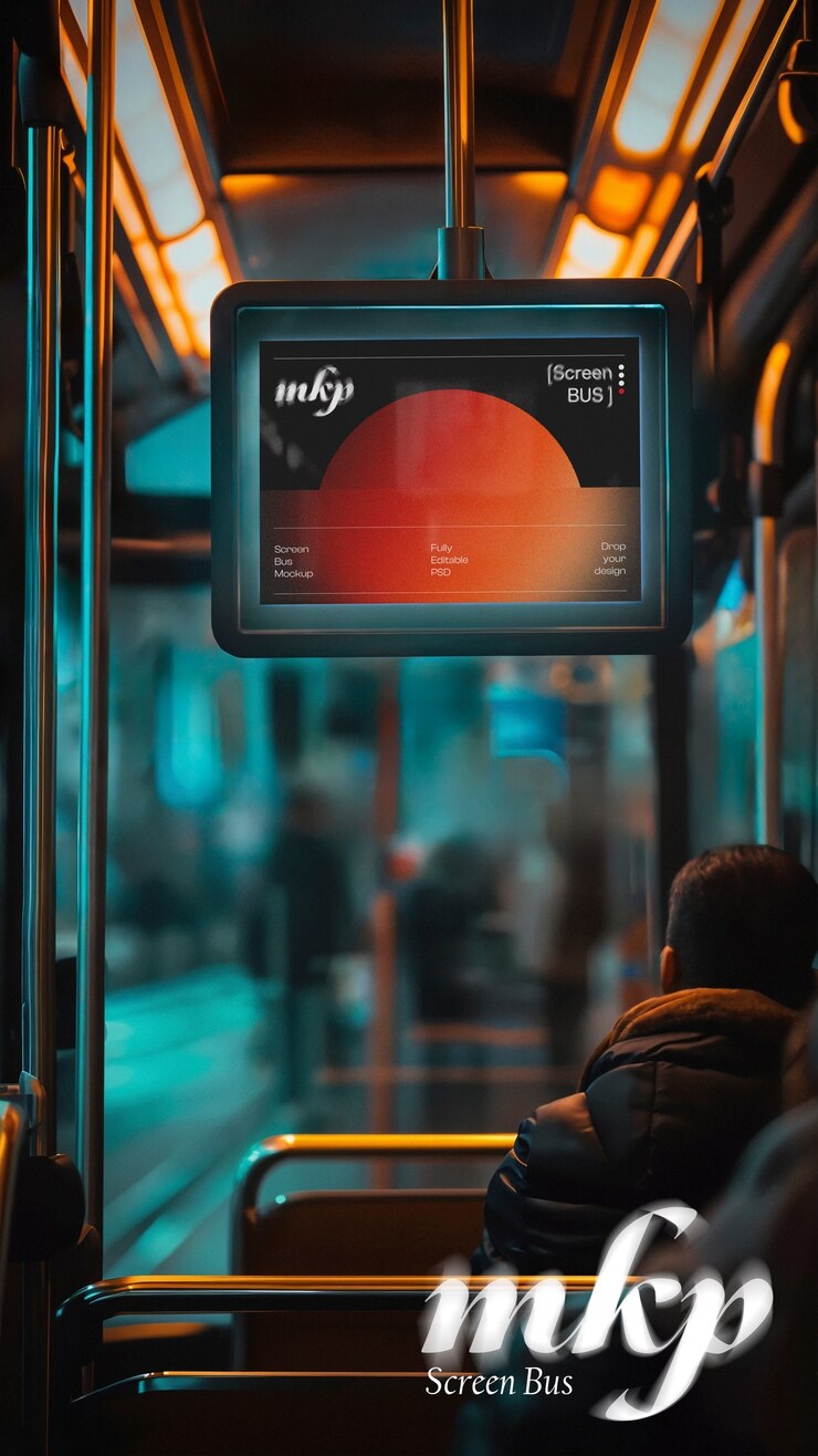 PSD screen in bus mockup