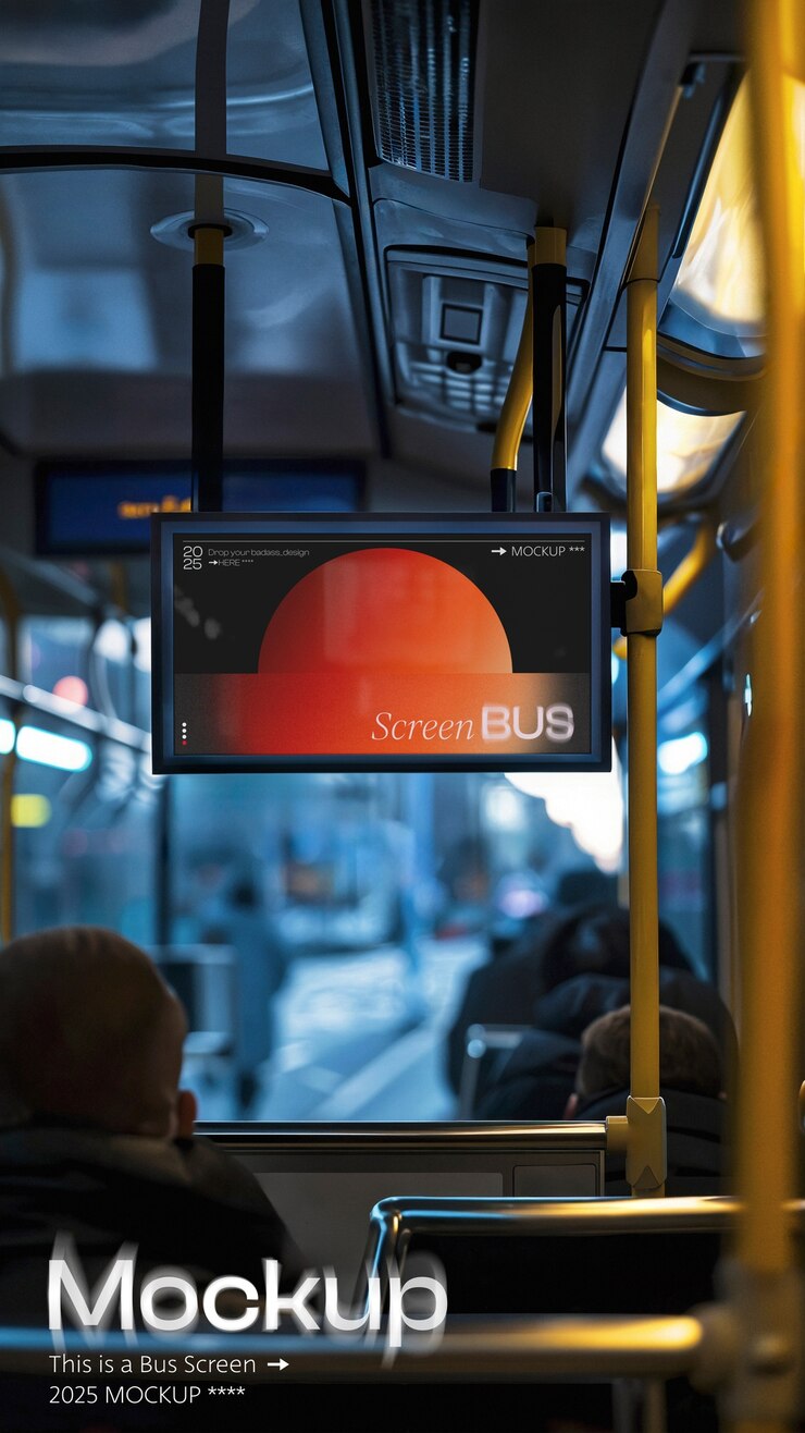 PSD screen in bus mockup