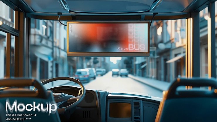 PSD screen in bus mockup