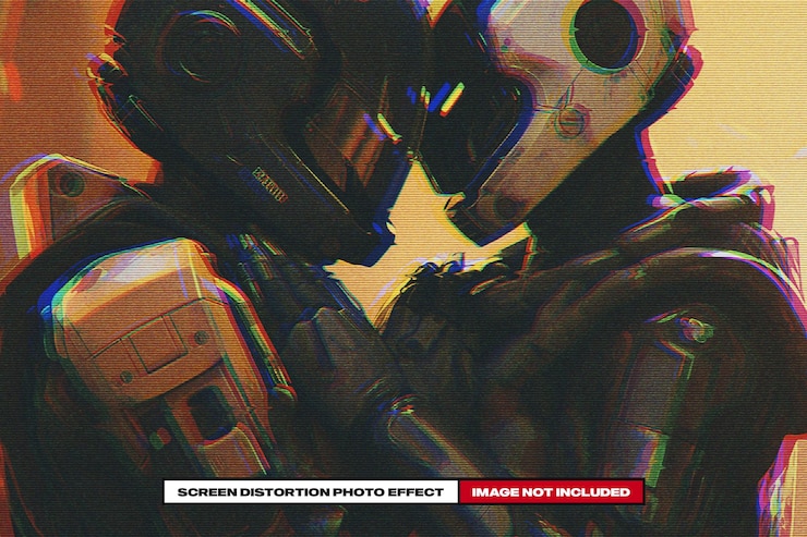 PSD screen distortion photo effect