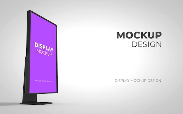 PSD screen mockup design in 3d rendering isolated