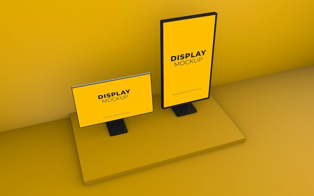 screen mockup design in 3d rendering isolated