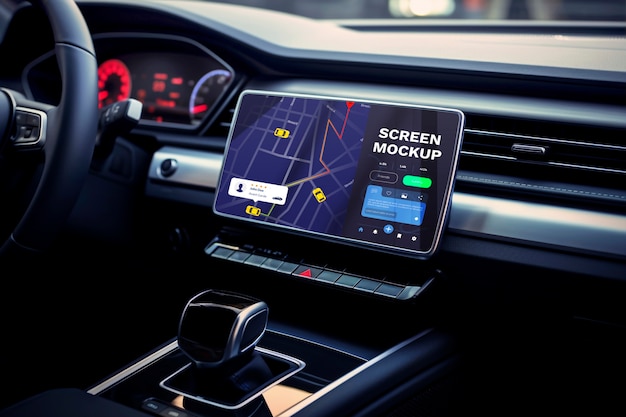 PSD 車の中のスクリーンモックアップ