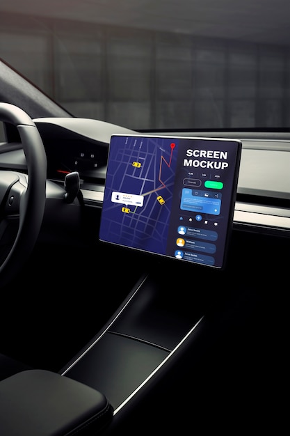 PSD 車の中のスクリーンモックアップ