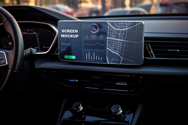 PSD 車の中のスクリーンモックアップ