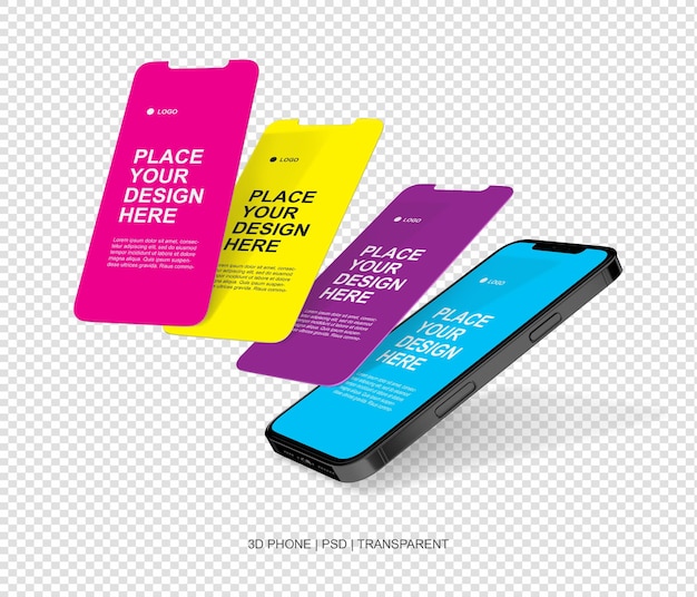 Screen Mockup Phone Template Transparent No Background