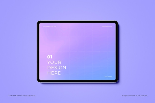 Screen Mockup van de tablet