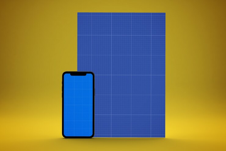 PSD screen phone mockup and flyer