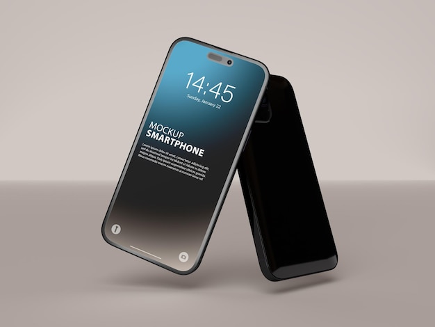 PSD mockup del telefono con schermo in una schermata minima