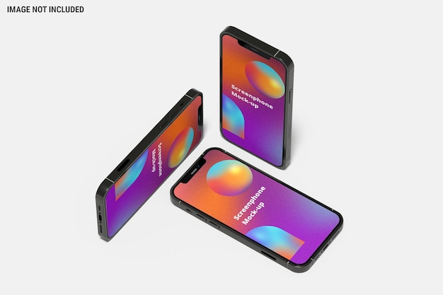 Serie di mockup del telefono con schermo