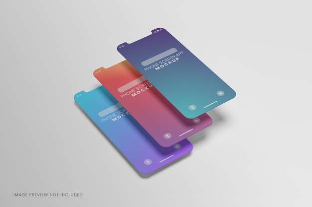 Screen phone ui ux app presentation mockup