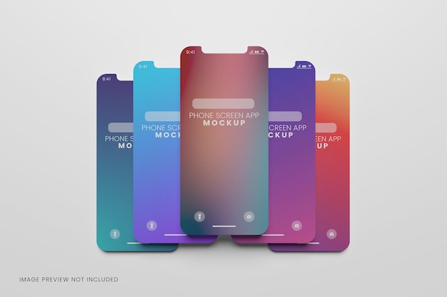 Screen phone ui ux app presentation mockup