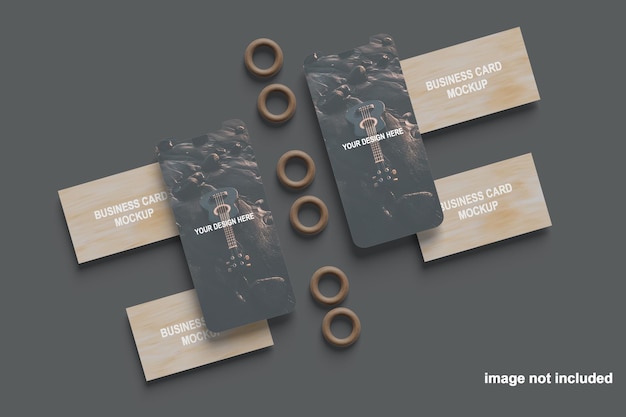 Screen phone with business card mockup