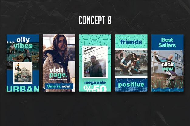 a screen shows a collection of pictures with the words  concept  on it