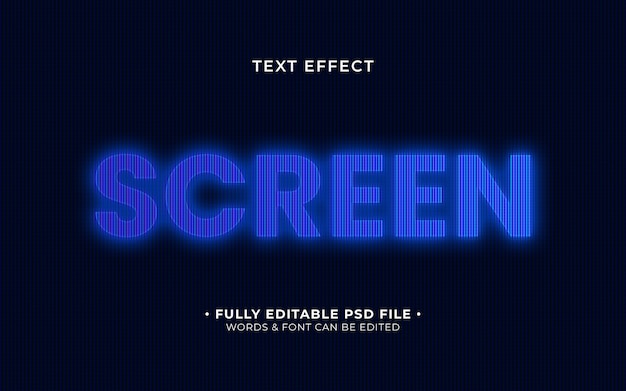 PSD screen text effect