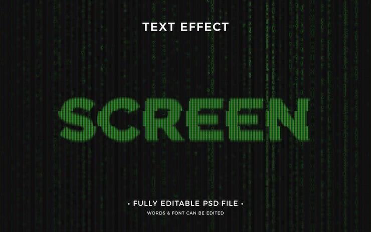 PSD screen text effect