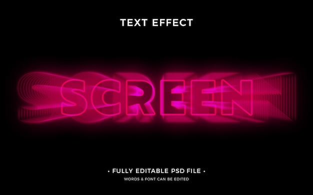 PSD screen text effect