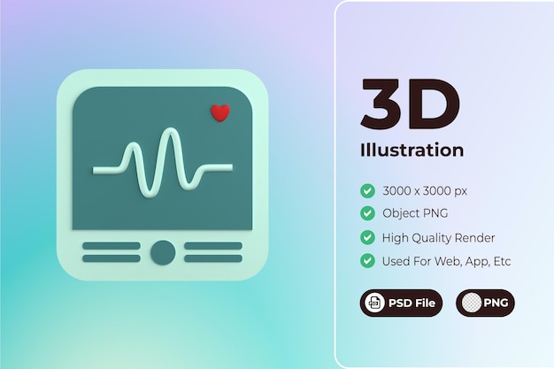 PSD a screen that says 3d illustration on it