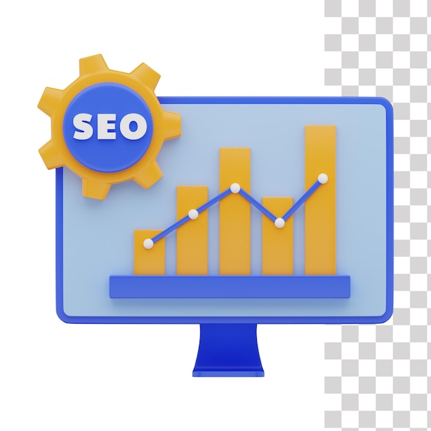 PSD uno schermo con un grafico e la parola seo su di esso